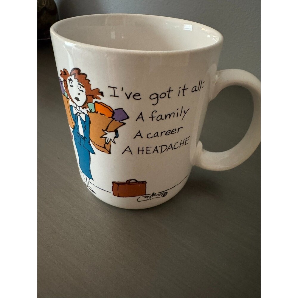 Vintage 1987 Shoebox Greetings Hallmark Coffee Mug Have Career, Family, Headache